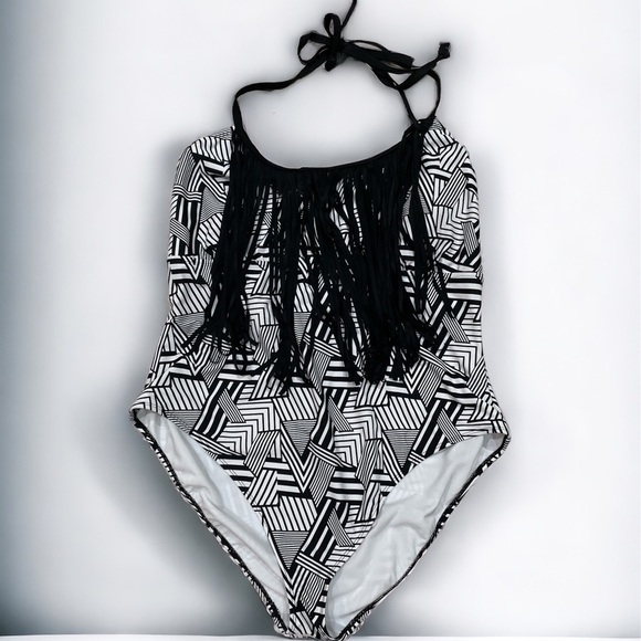 NWT Joe Boxer Women’s Plus Size 3X Fringe One Piece Swimsuit Swimwear - Picture 1 of 8